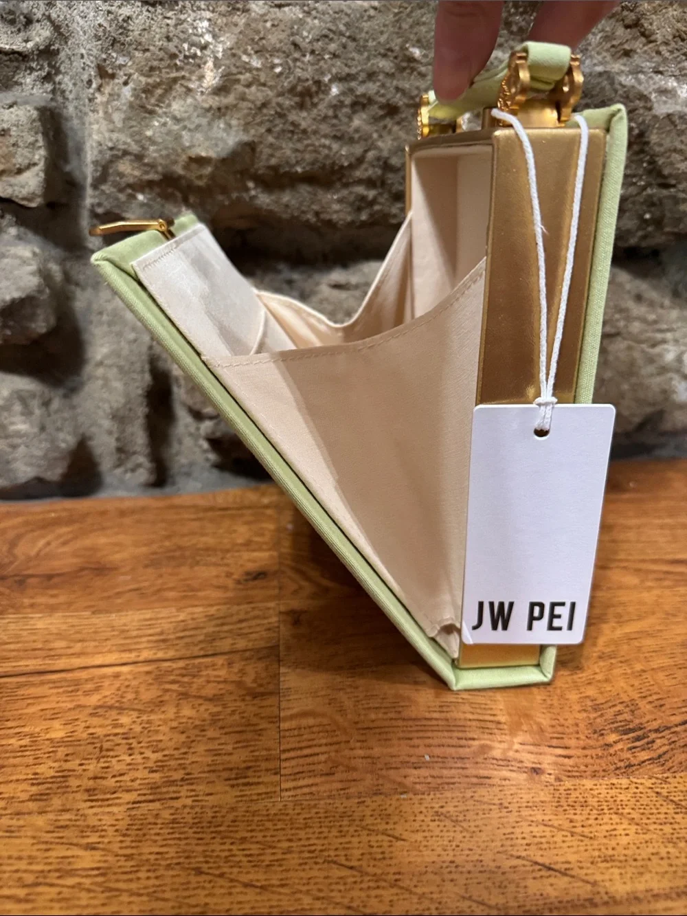 JW PEI Lime Green Dachshund Cocktail Embroidered Pet Tote